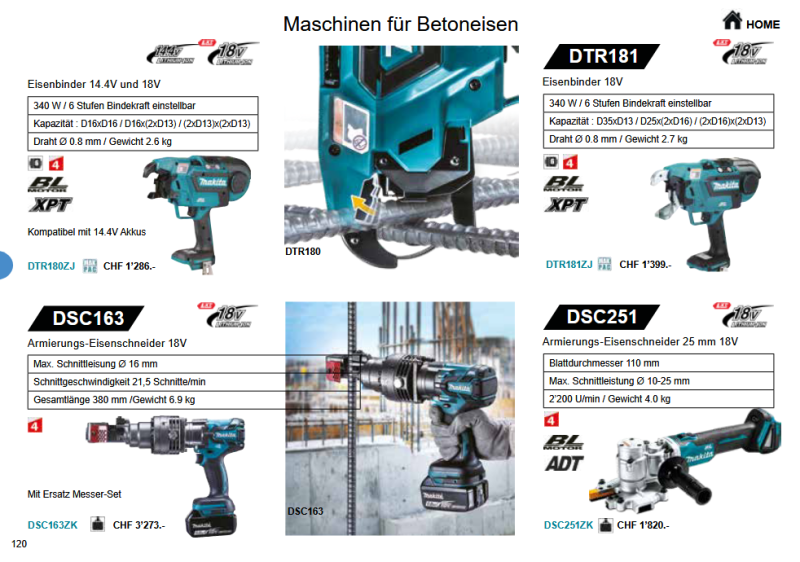 35. Makita Maschinen für Betoneisen